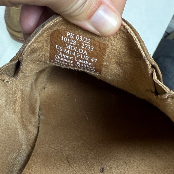 OLUKAI MOLOA SHOES EUC Sz 14 RAY Slip-On, Leather, Loafer Beach Shoe - Picture 12 of 12